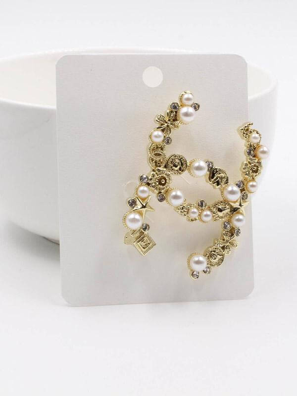 بروش شانيل لولو وكرستال بروش chanel ذهبي