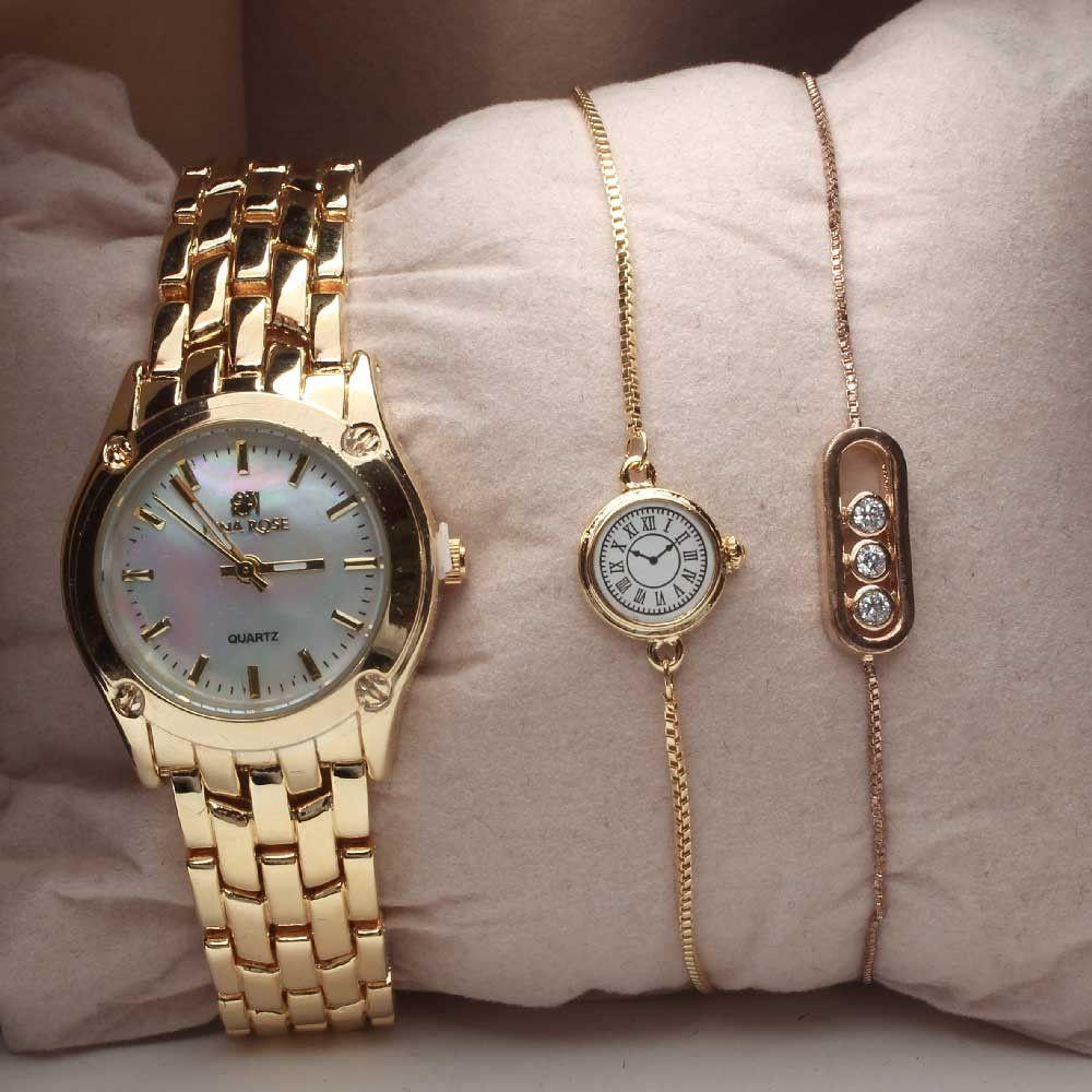 طقم ساعه واسواره ساعه وميسيكا اطقم ساعات messika ذهبي