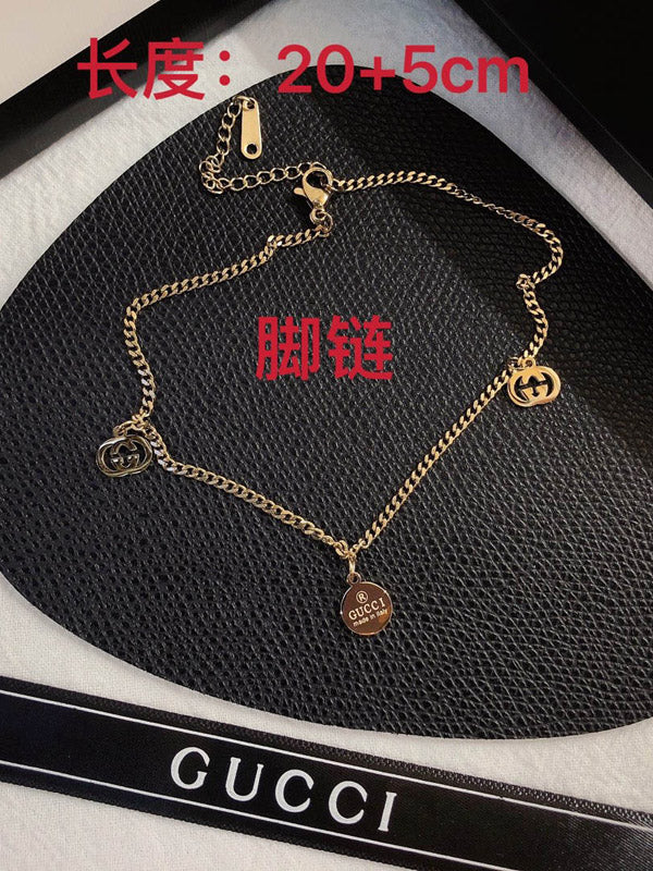خلخال قوتشي ذهبية لوقو خلاخل gucci