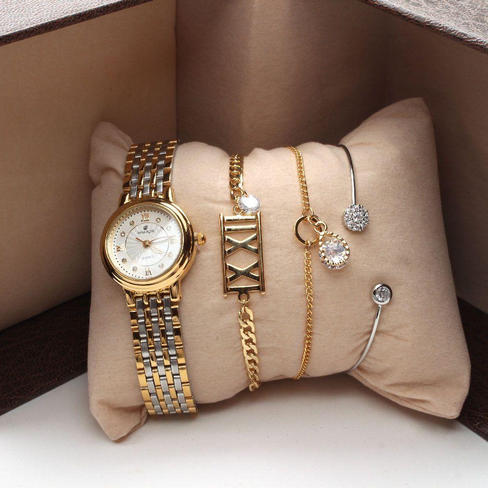 طقم ساعه رسميه واساور اطقم ساعات متوفر 1 لون ذهبي