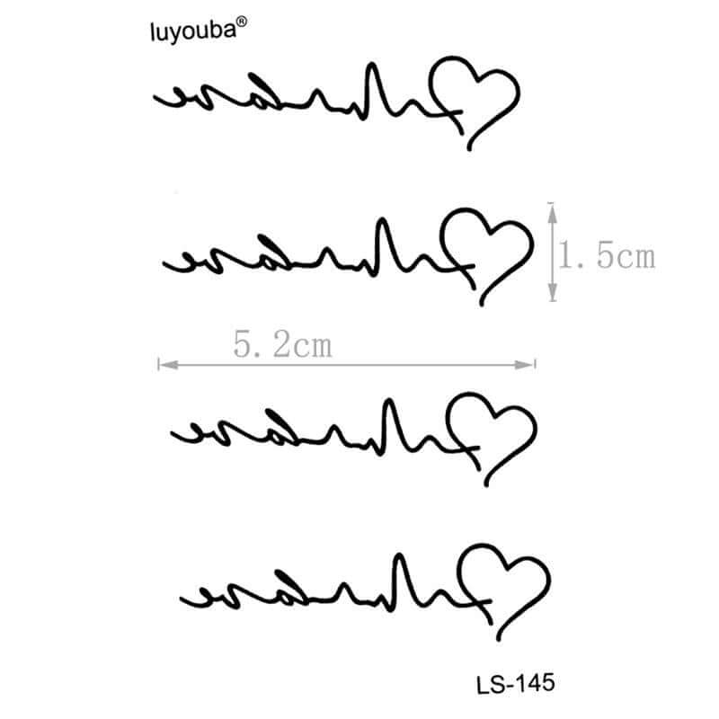 تاتوو نبض القلوب ناعم تاتوو متوفر 1 لون  