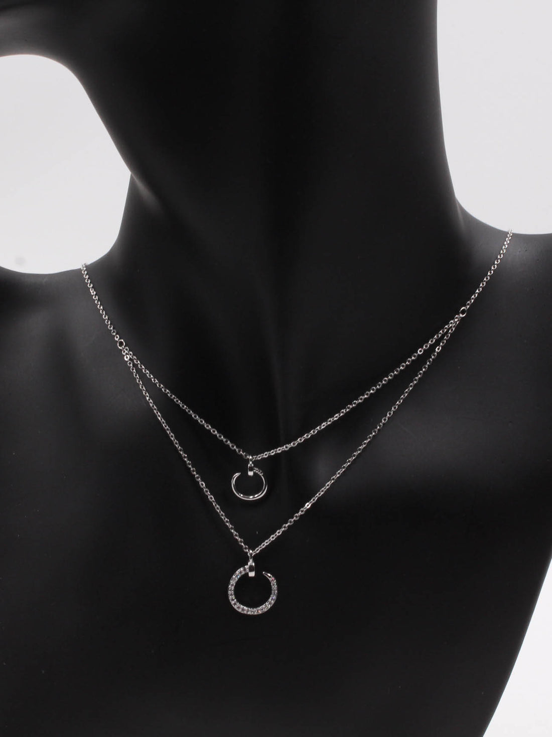 سلسال مسمار طبقتين سلسال Jewel فضي