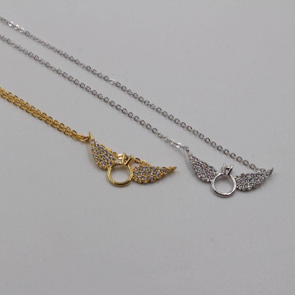 سلسال تيفاني جناح زركون صغير سلسال tiffany
