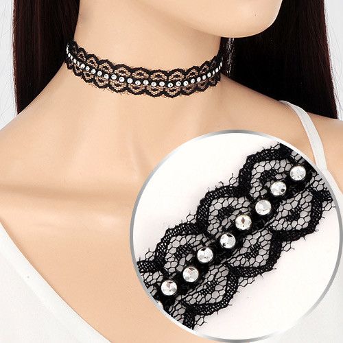 عقد شيفون اسود سلسال متوفر 1 لون