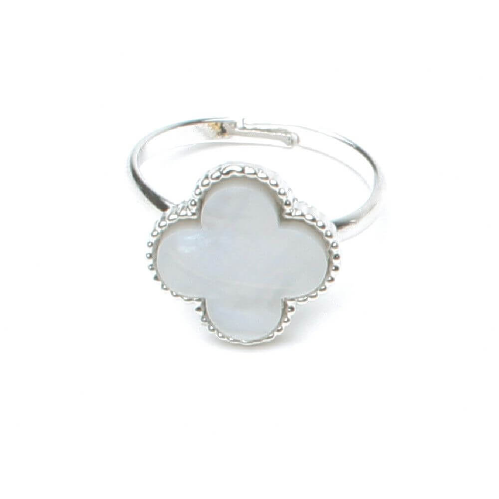 خاتم فان كليف ورده صغيره خواتم متوفر 9 لون ابيض فضي