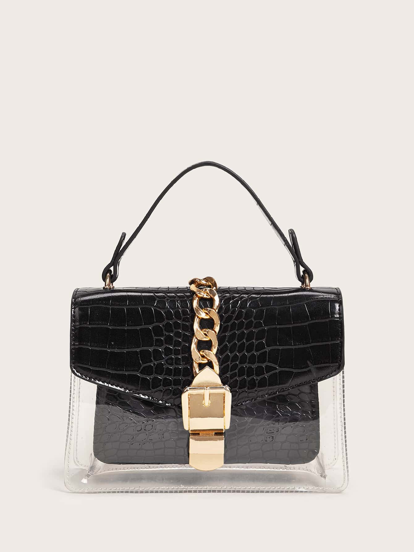 حقيبة شفافة باللون الاسود شنط وحقائب شنط اسود