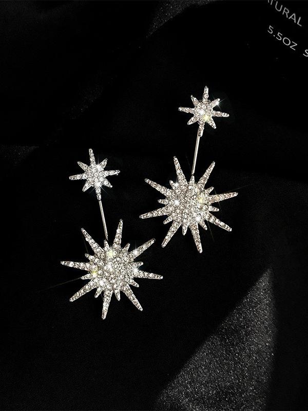 حلق ندفة الثلج حلق متوفر 2 لون فضي