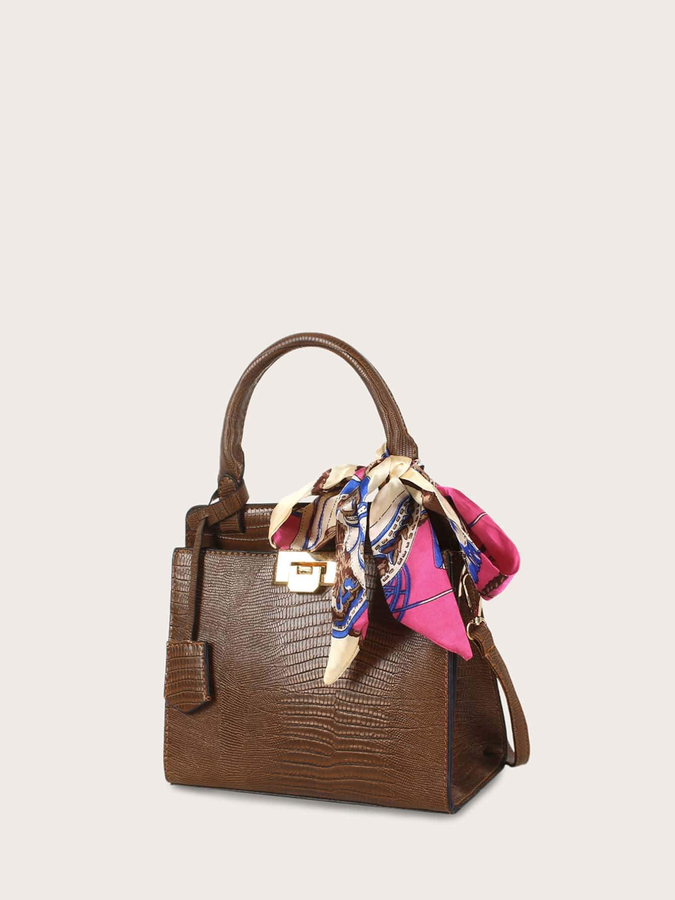 شنطة جلد تمساح بني شنط وحقائب شنط