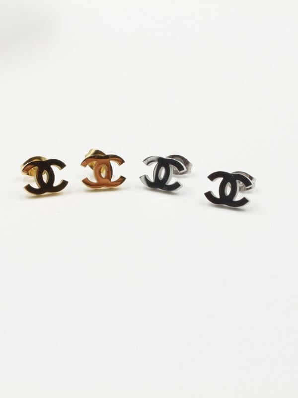 حلق شانيل ميتال صغير حلق chanel