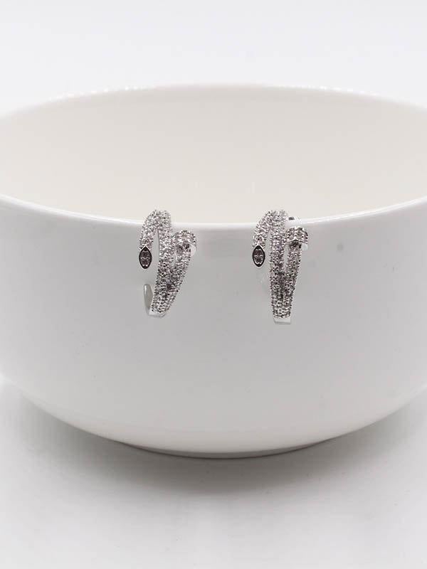 حلق كارتير مسمار زركون حلق CARTIER فضي