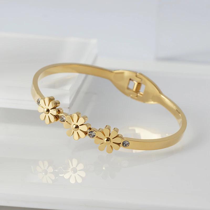 اسواره فلاورز ستنلس ستيل اسواره متوفر 2 لون ذهبي