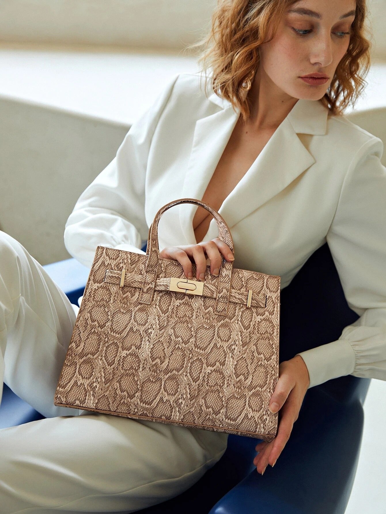 حقيبة يد جلد بني شنط وحقائب شنط بني