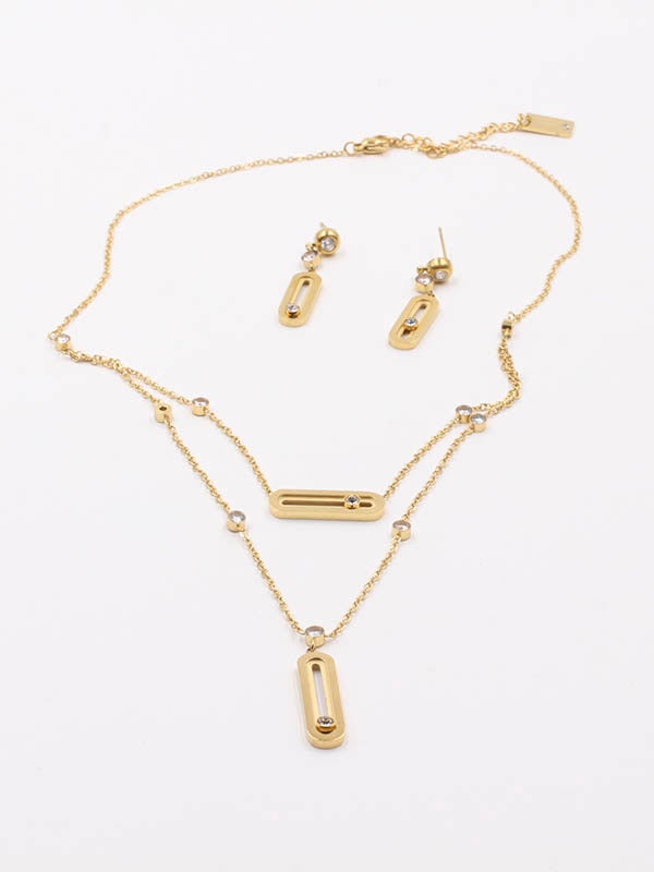 طقم ميسيكا طبقتين زركون اطقم messika ذهبي