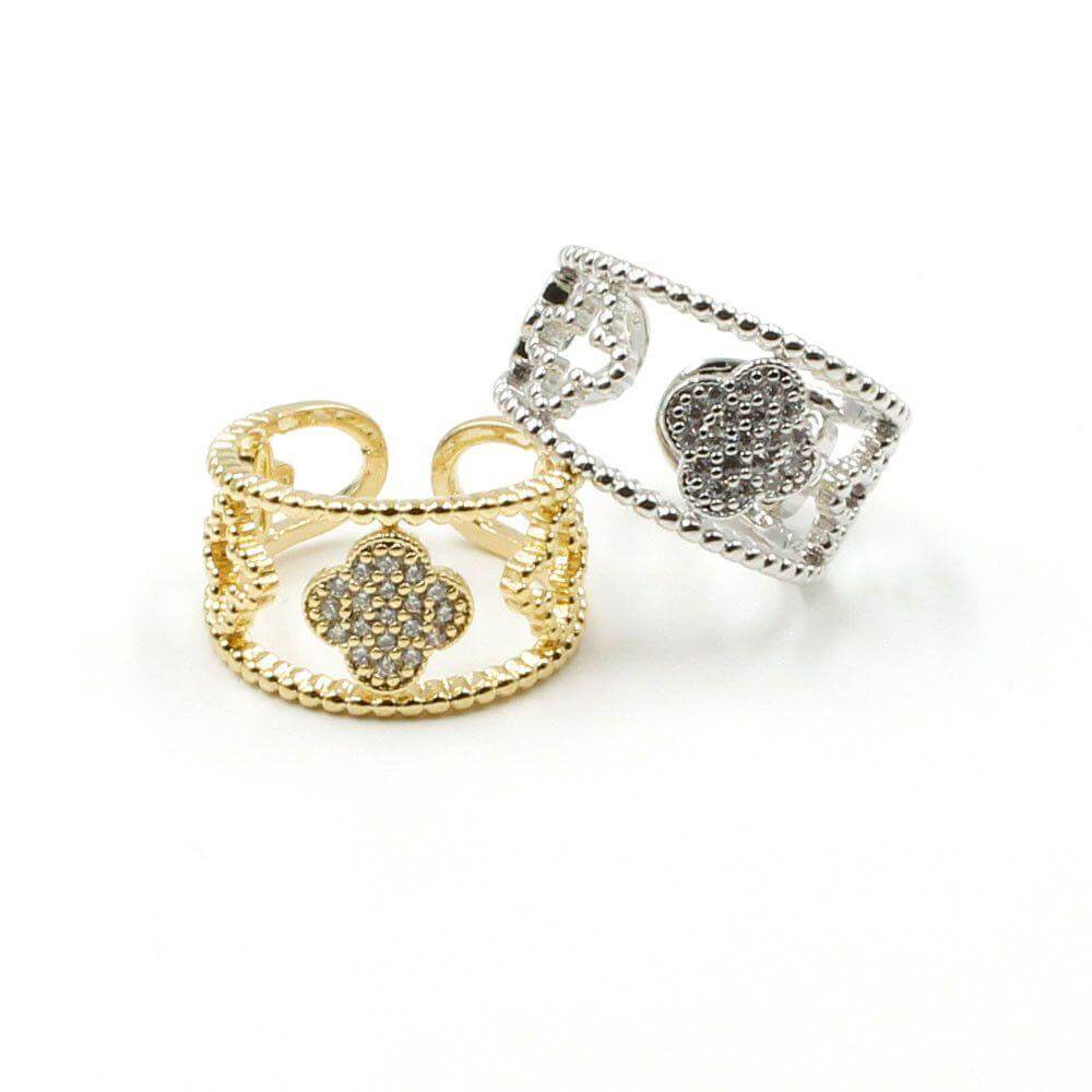 خاتم وردة الفان كليف زركون خواتم متوفر 2 لون