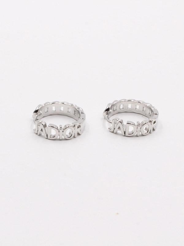 حلق ديور ستنلس ستيل حلق dior فضي