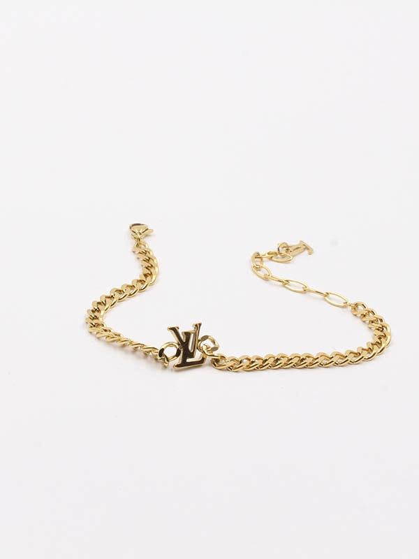 اسوارة ال في ناعمة ذهبي اسواره louis vuitton ذهبي