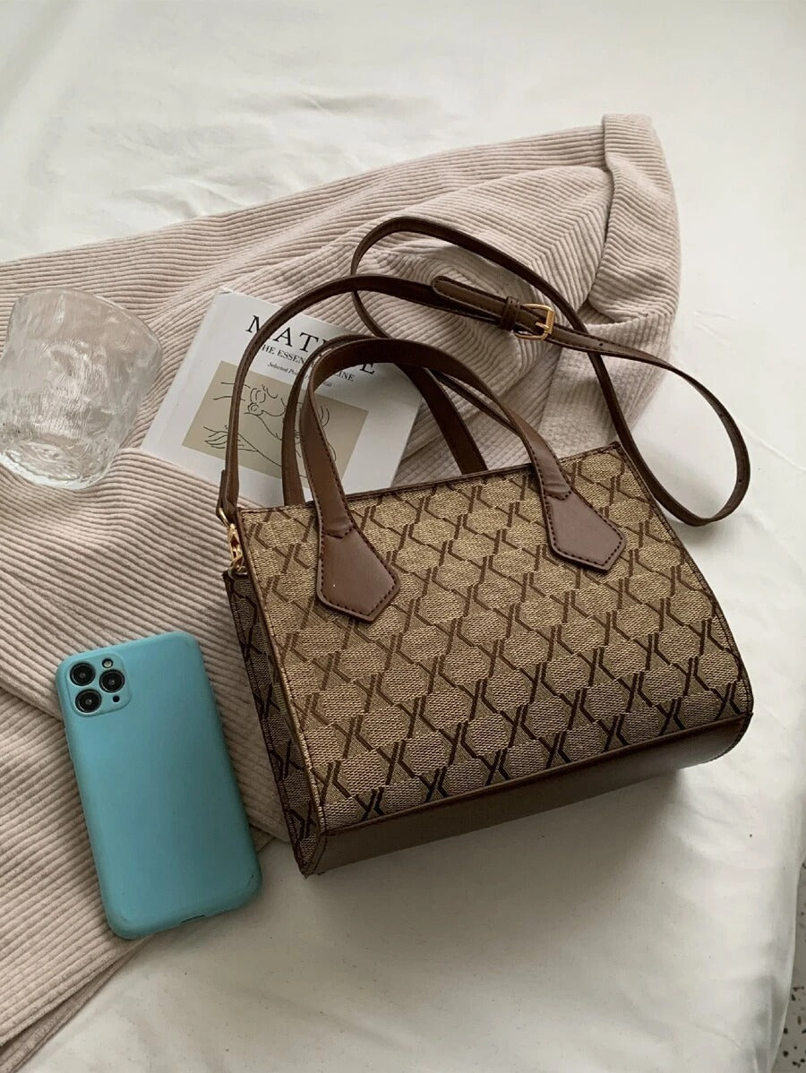 حقيبة ساتشيل مزخرفة بني شنط وحقائب شنط بني