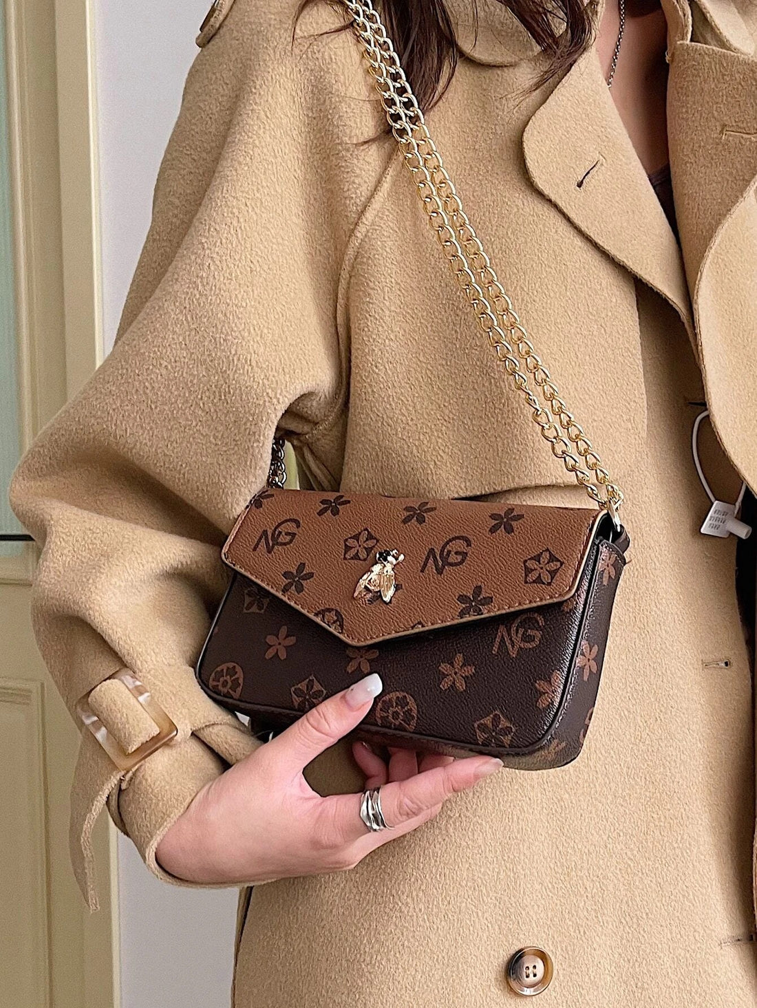 حقيبة الكتف صغيرة شنط وحقائب شنط بني