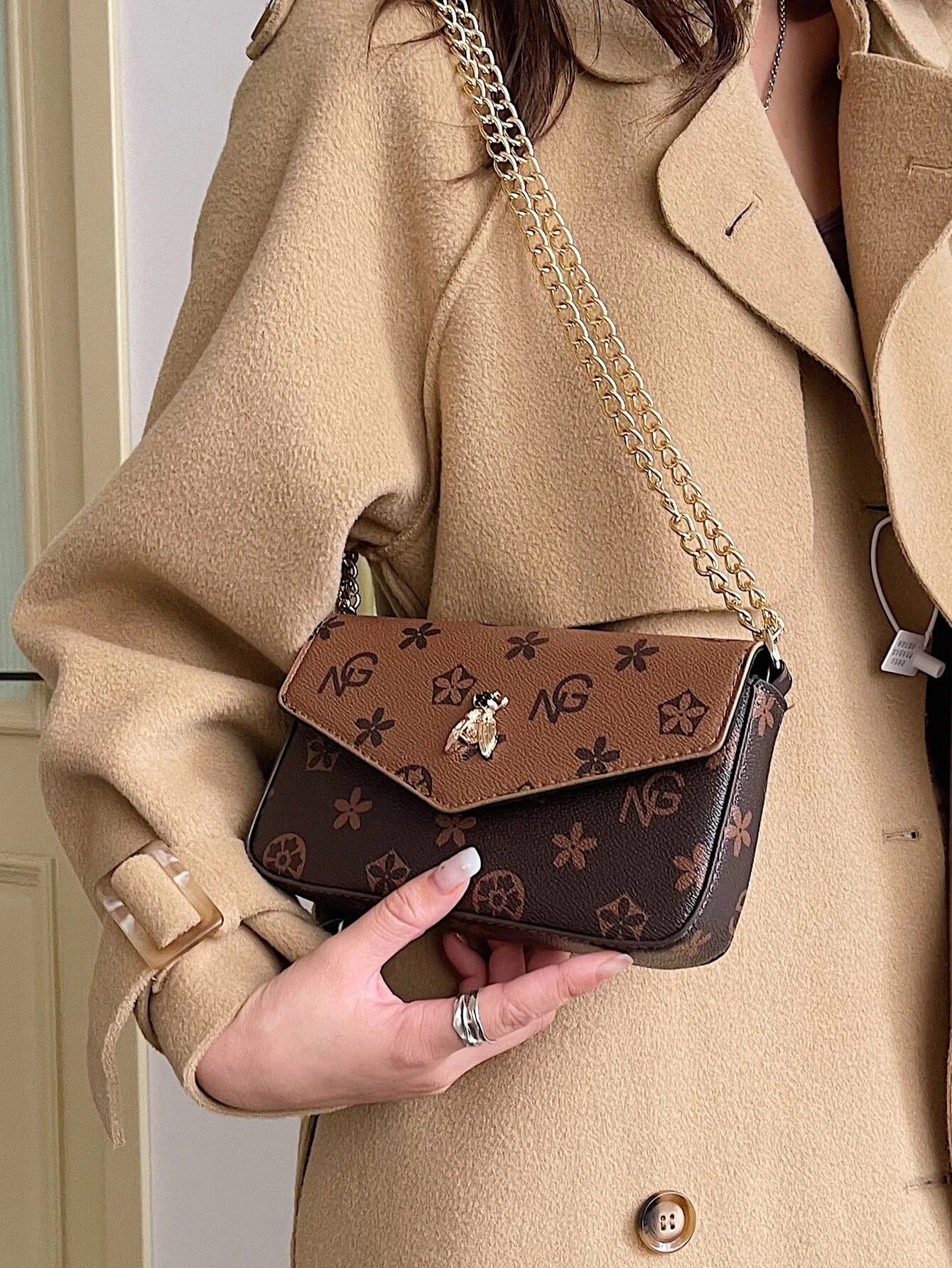 حقيبة الكتف صغيرة شنط وحقائب شنط بني