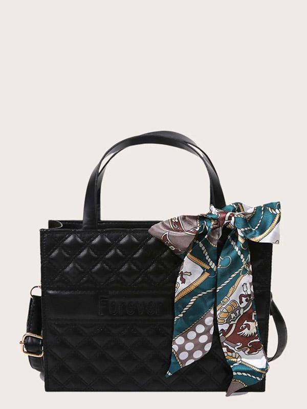 حقيبة يد مع وشاح شنط وحقائب شنط اسود