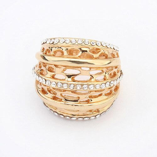خاتم عريض كريستال ذهبي خواتم متوفر 1 لون 6