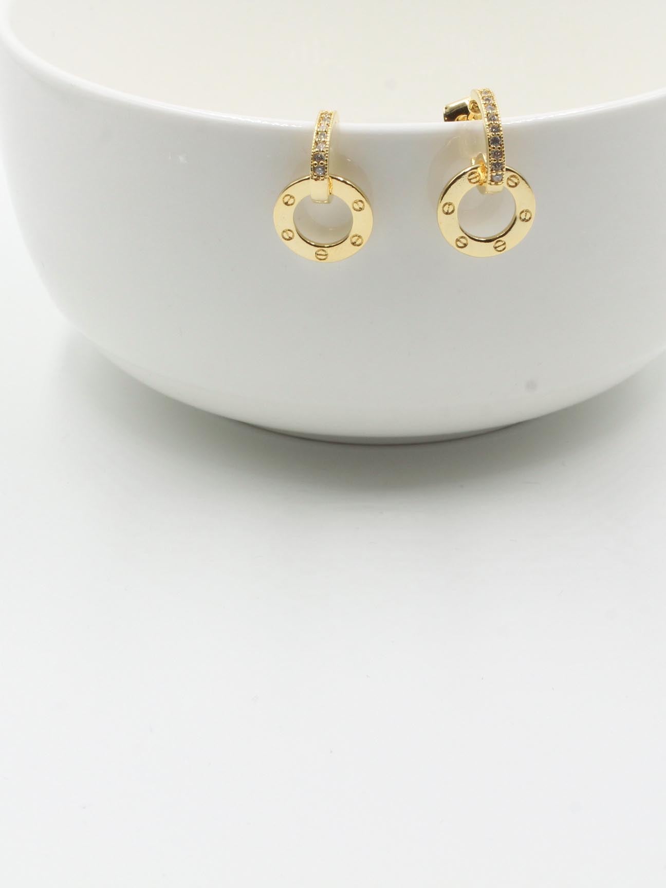 حلق كارتير دبل سيركلز حلق CARTIER ذهبي