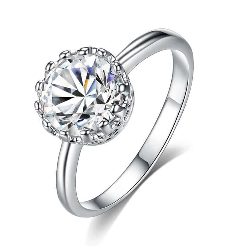 خاتم سوليتير زركون خواتم متوفر 2 لون فضي 6