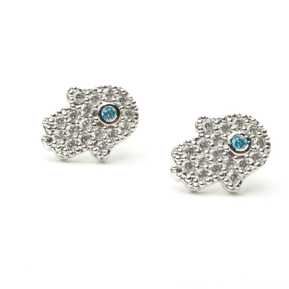 حلق كف ناعم بالزركون حلق متوفر 8 لون سماوي فضي