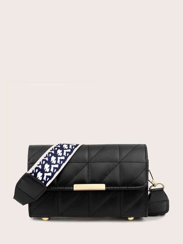 حقيبة صغير سوداء بحزام مطرز شنط وحقائب شنط اسود