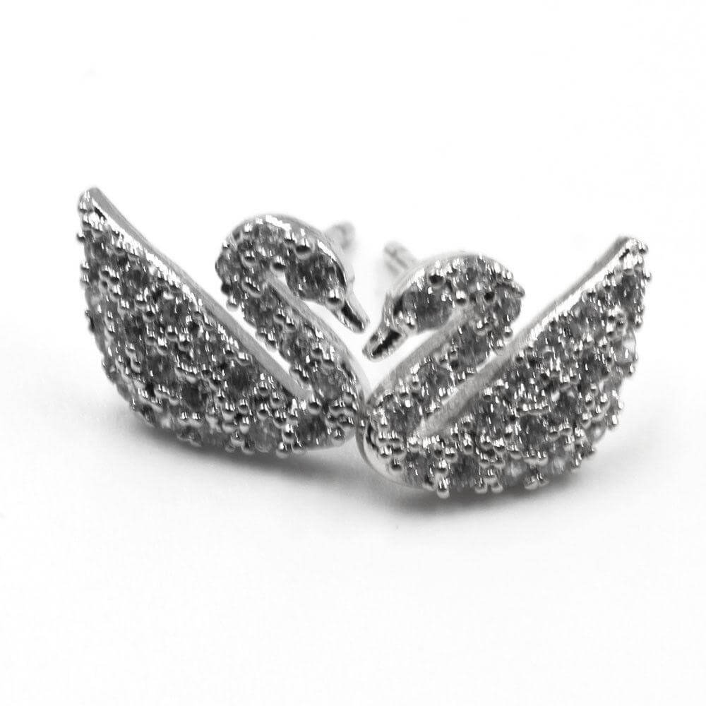 حلق وزه زركون صغير حلق متوفر 2 لون فضي