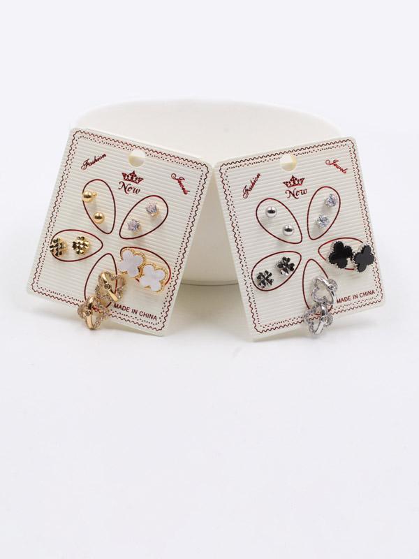 حلق مجموعة ورود زركون حلق متوفر 2 لون