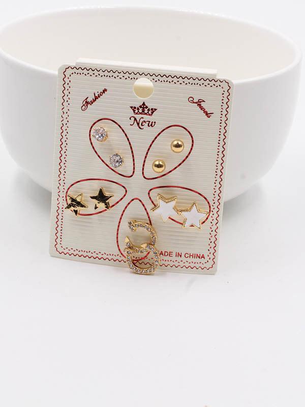 حلق مجموعة نجوم حلق متوفر 2 لون ذهبي