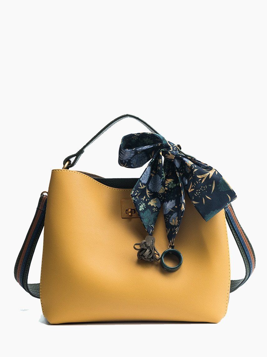 شنطه سوداء بربطه شنط وحقائب متوفر 5 لون اصفر