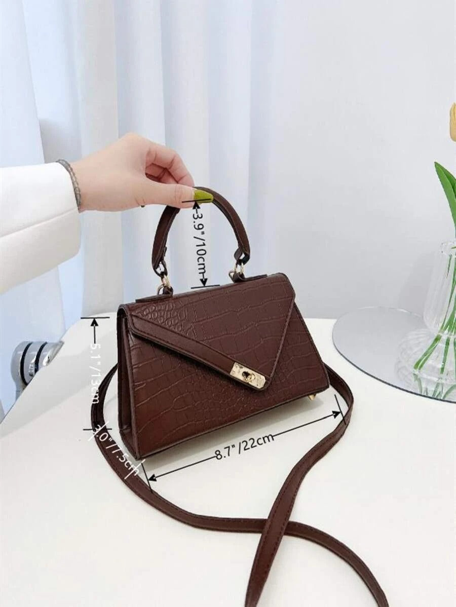 شنطة كتف بقفل مطرز شنط وحقائب شنط