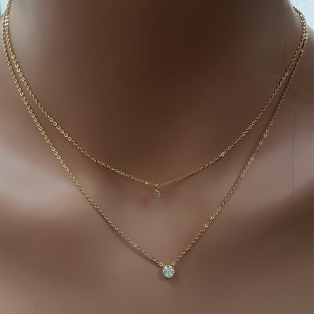 سلسال طبقتين زركون مدور سلسال متوفر 2 لون