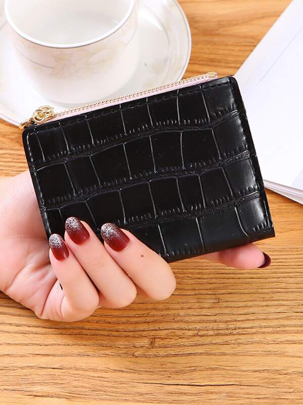 محفظة قابلة للطي بجلد التمساح محافظ بوك