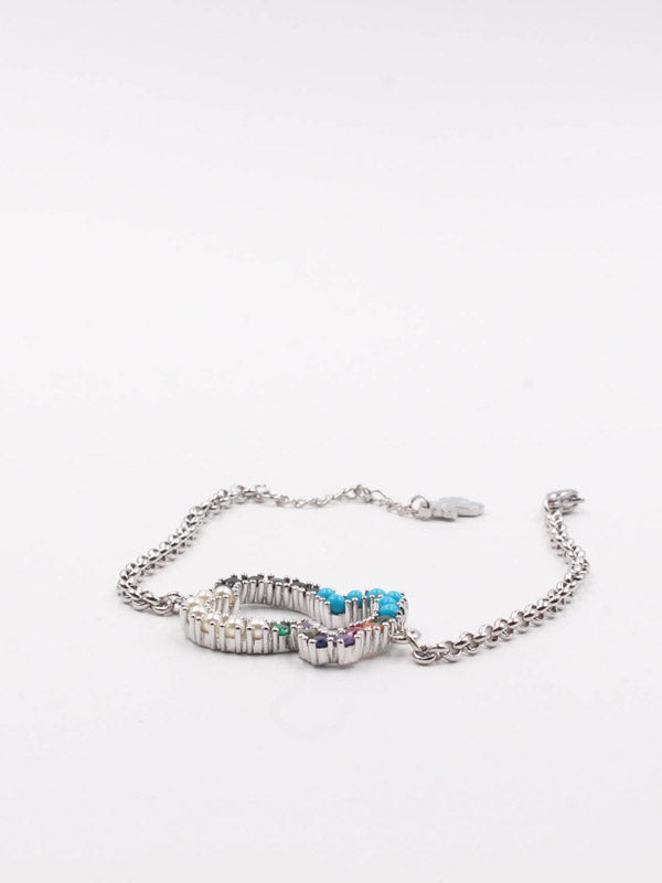 اساور توس زركون ولولو ملون اسواره دبدوب فضي