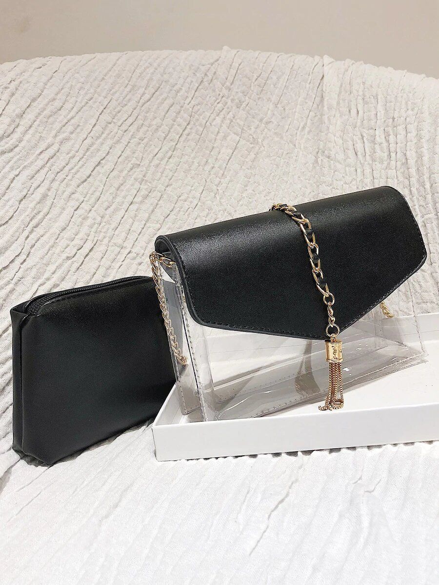 شنطه كلير شفافه اسود شنط وحقائب شنط