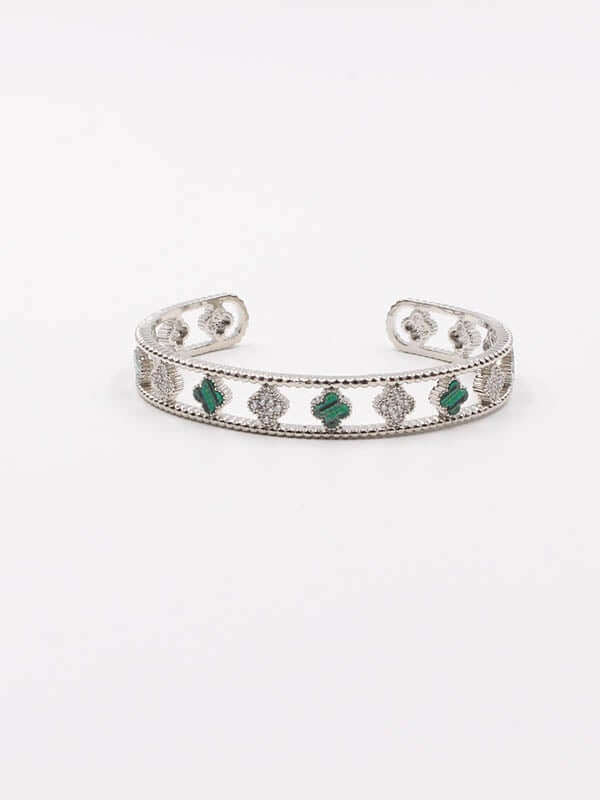 اسواره فان كليف اخضر اسواره van cleef اخضر فضي