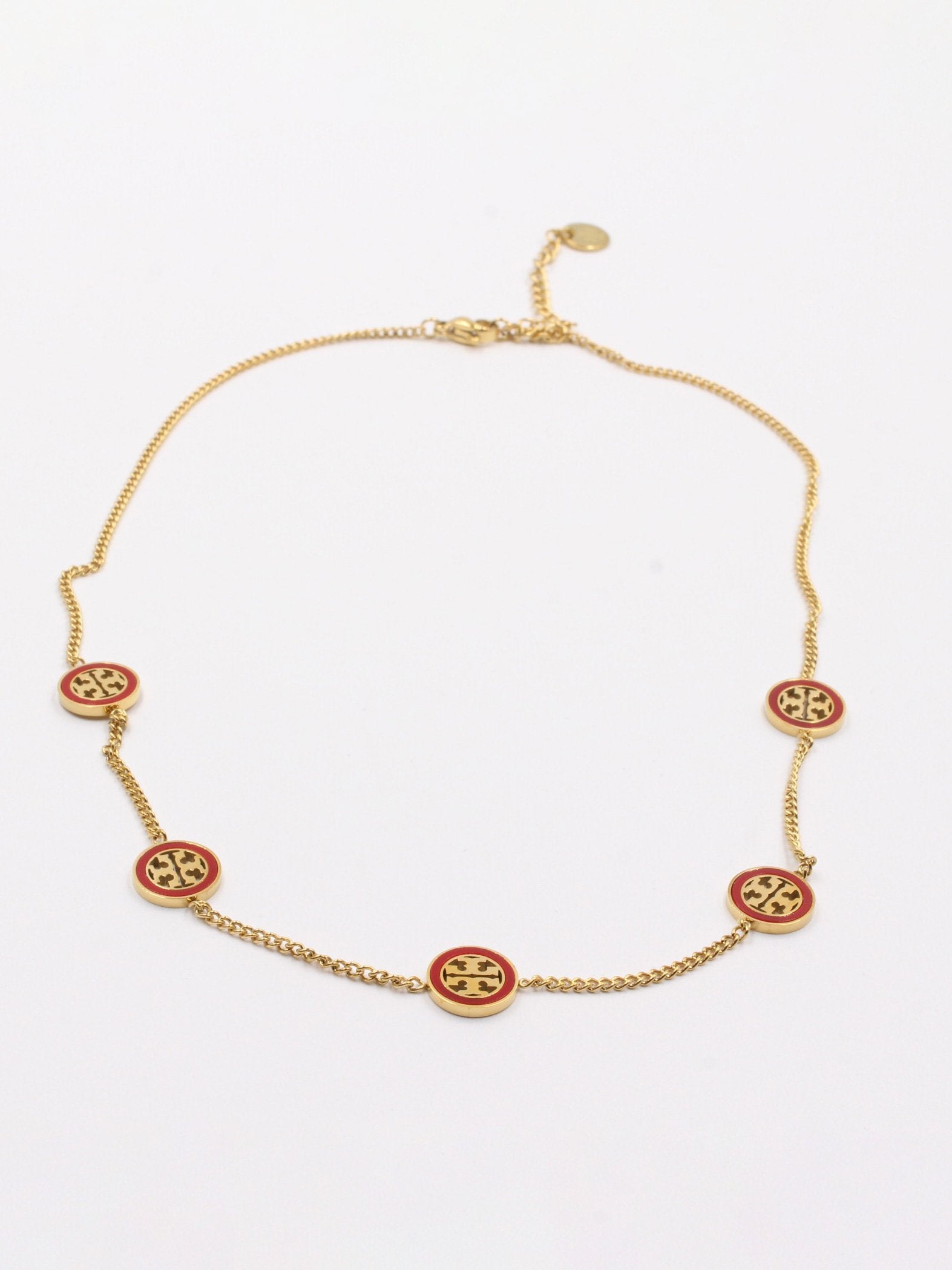 سلسال توري بورش ملون صدفي سلسال tory burch احمر