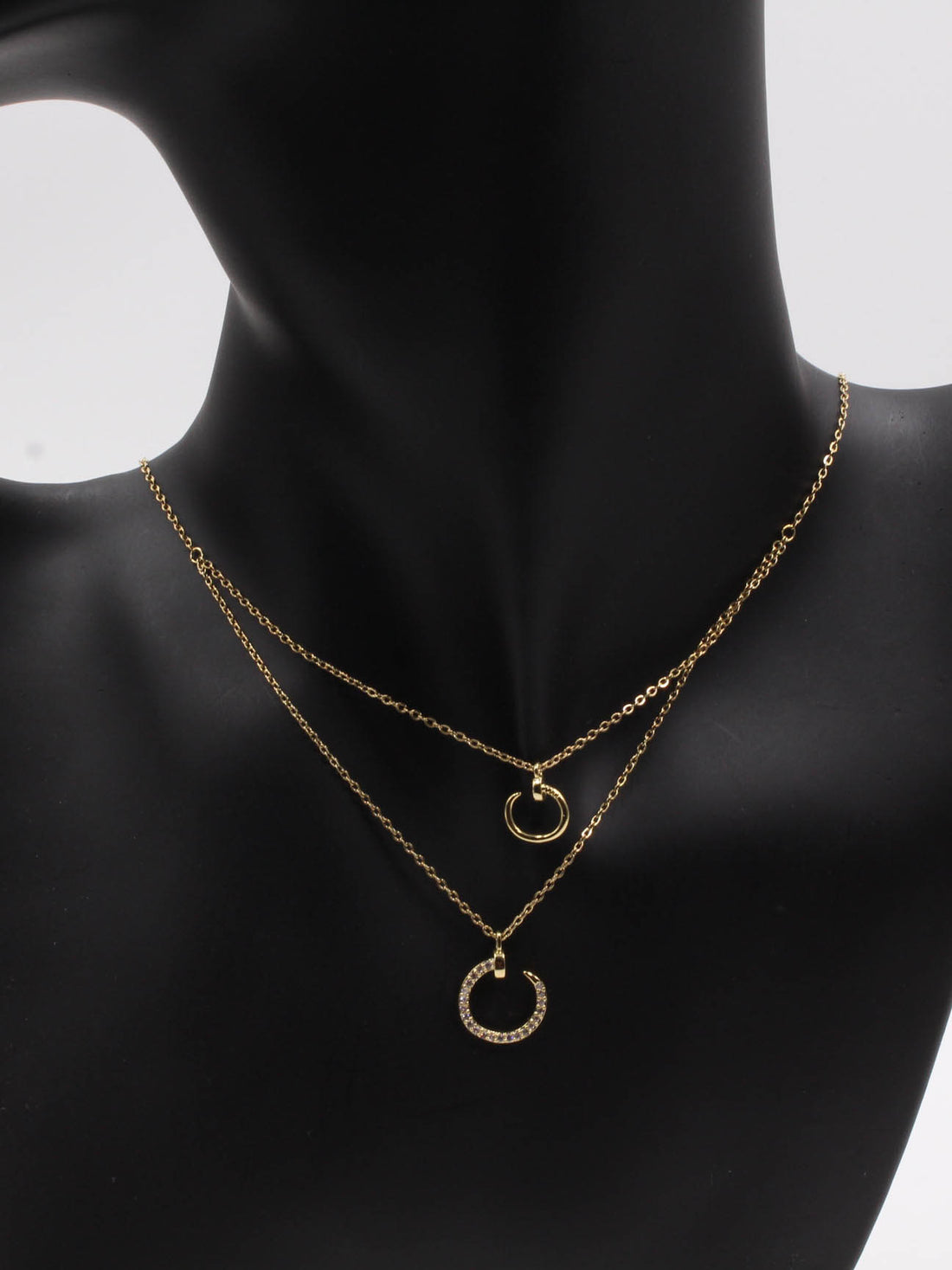 سلسال مسمار طبقتين سلسال Jewel ذهبي