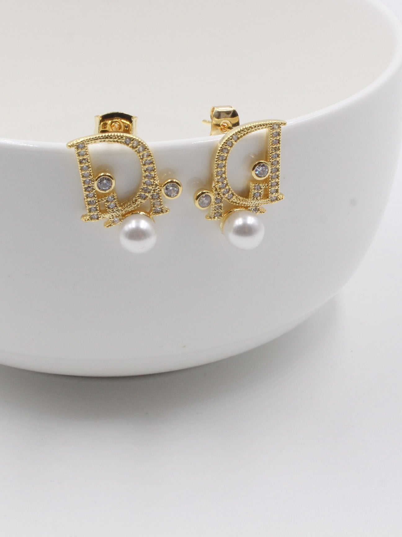 حلق ديور زركون ولولو حلق dior ذهبي