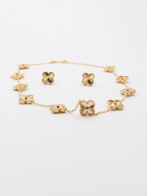 طقم فان كليف قولد ون فلاور قطعتين اطقم van cleef