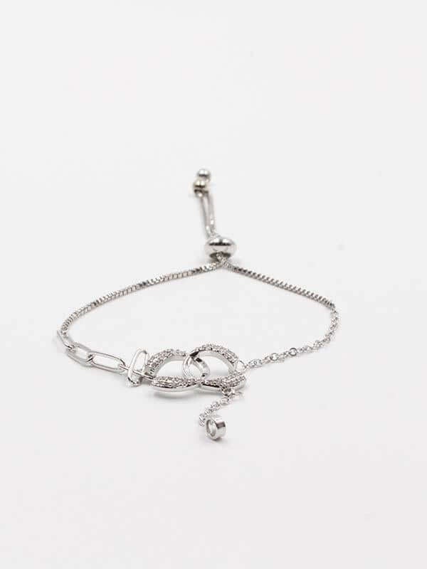 اسوارة شانيل جنزير زركون اسواره chanel فضي