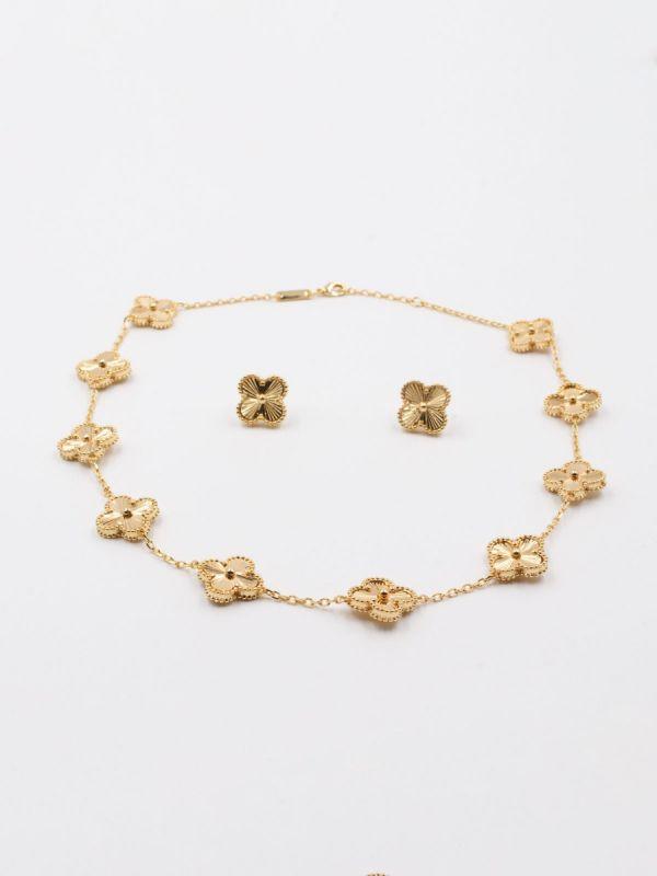 طقم فان كليف قولد ون فلاور قطعتين اطقم van cleef
