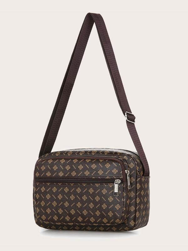 حقيبة جانبية بسحاب بني شنط وحقائب شنط