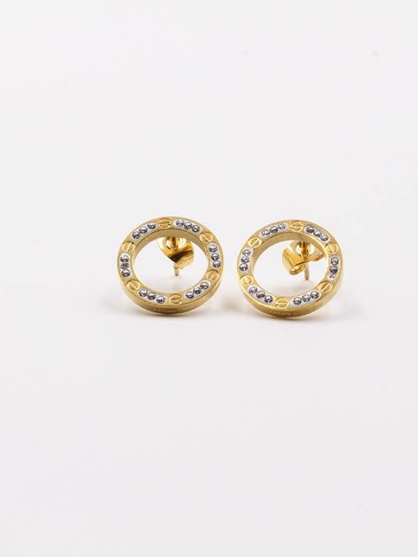 حلق كارتير كريستال مدور حلق CARTIER ذهبي