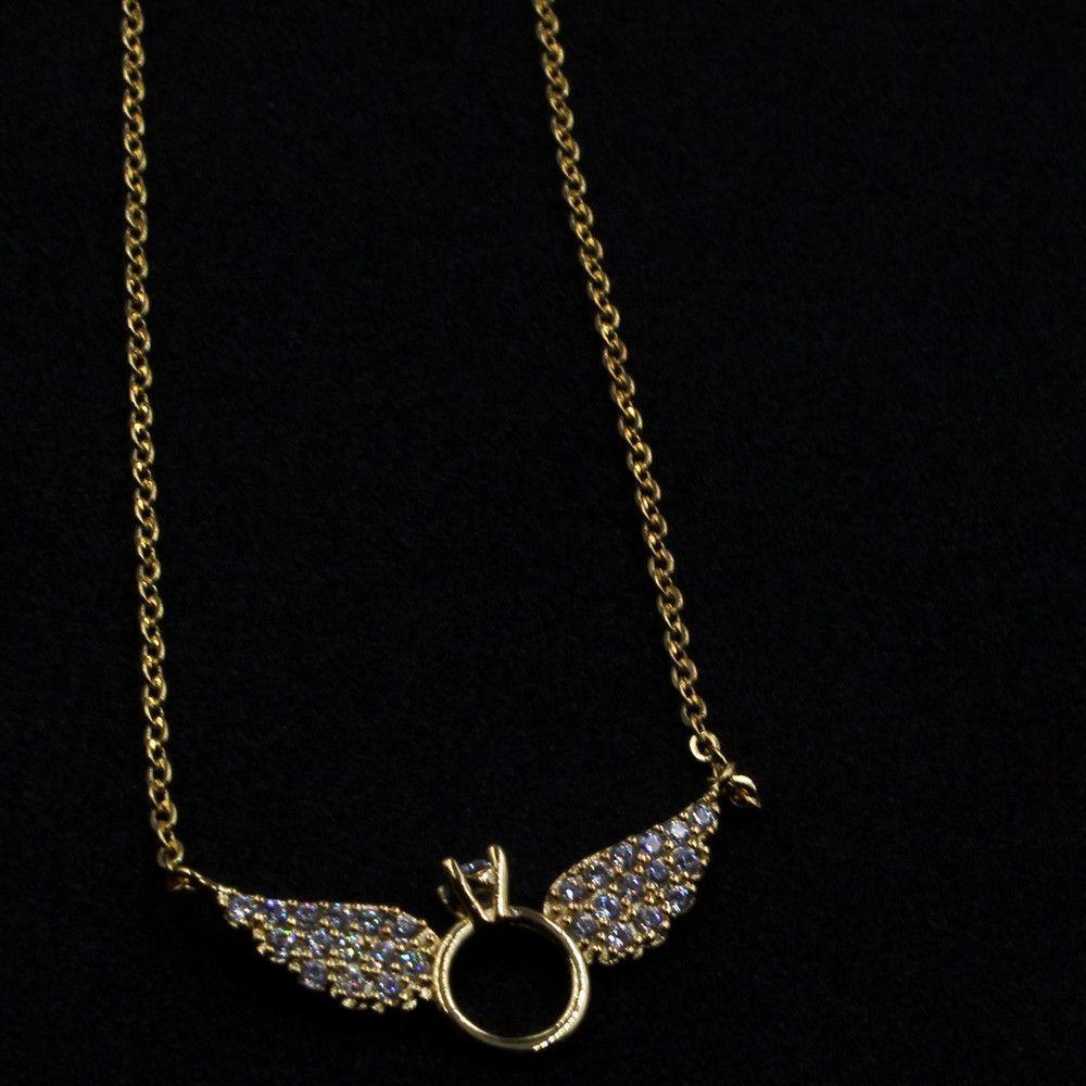سلسال تيفاني جناح زركون صغير سلسال tiffany ذهبي