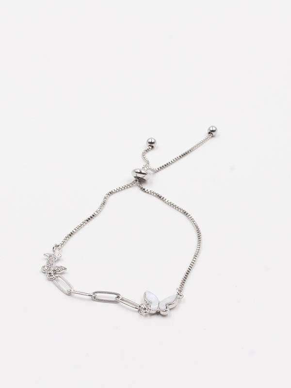 اسواره فراشة جنزير ناعمة اسواره متوفر 1 لون ابيض فضي