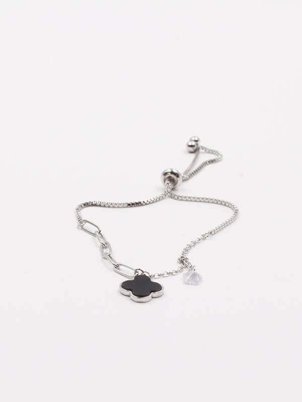اسوارة فان كليف جنزير ناعم صدف اسواره van cleef فضي اسود